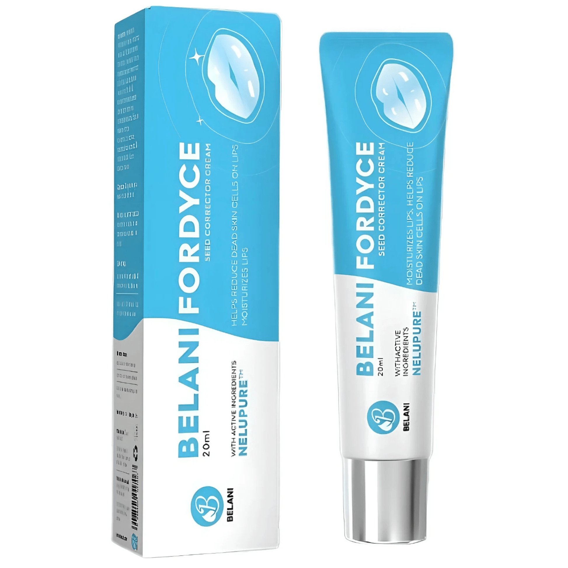 Belani Fordyce Spots Lip Cream, Traitement hydratant pour lèvres foncées, Graines de Fordyce 0,7 fl oz