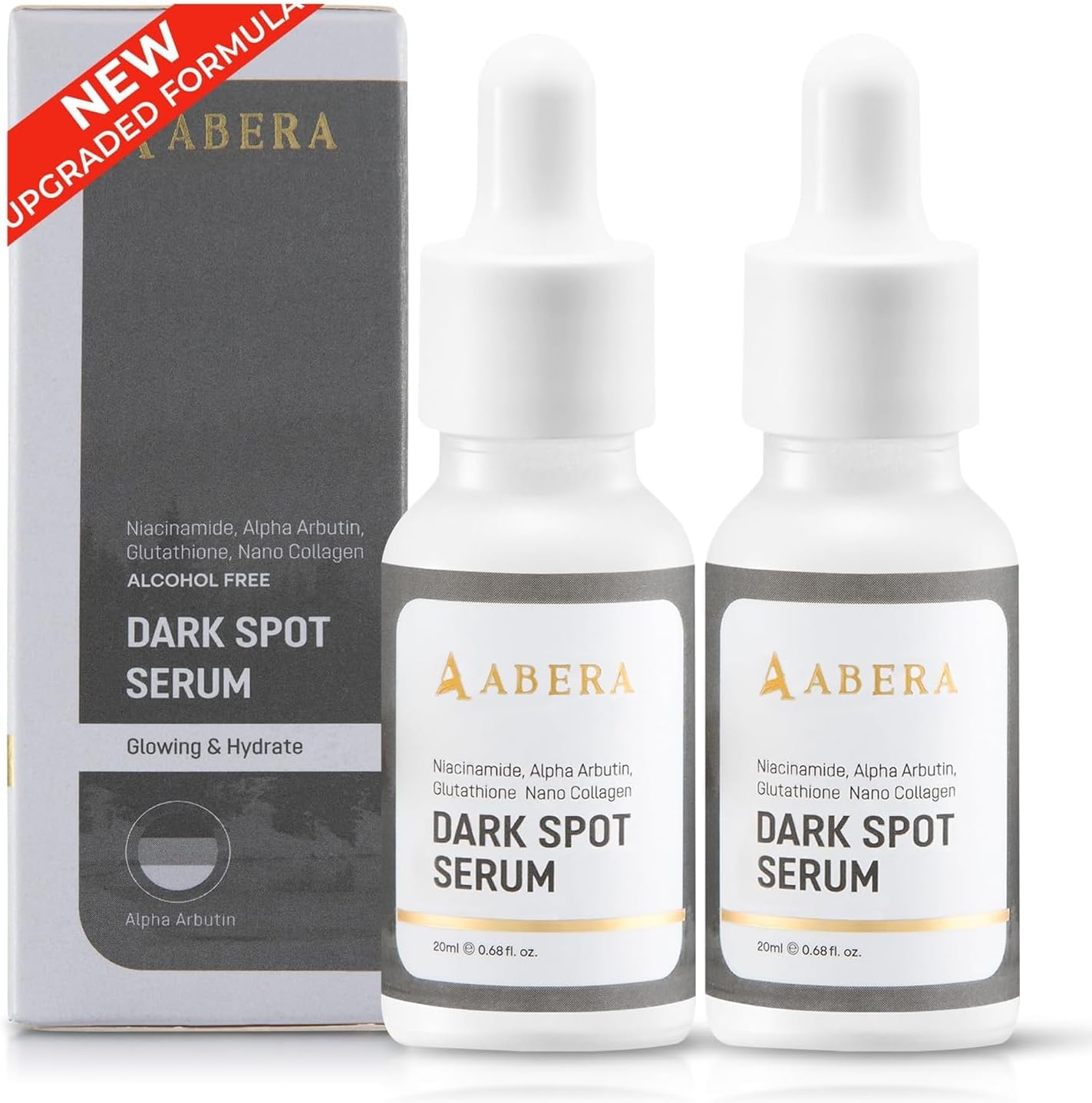 Abera Dark Spot Serum for Face (Premium Version)Powerful Dark Spot Treatment – Dark spot serum, Sun Spots, Freckles & Age Spots Solution for All Skin, (0.68 Oz Per Item)