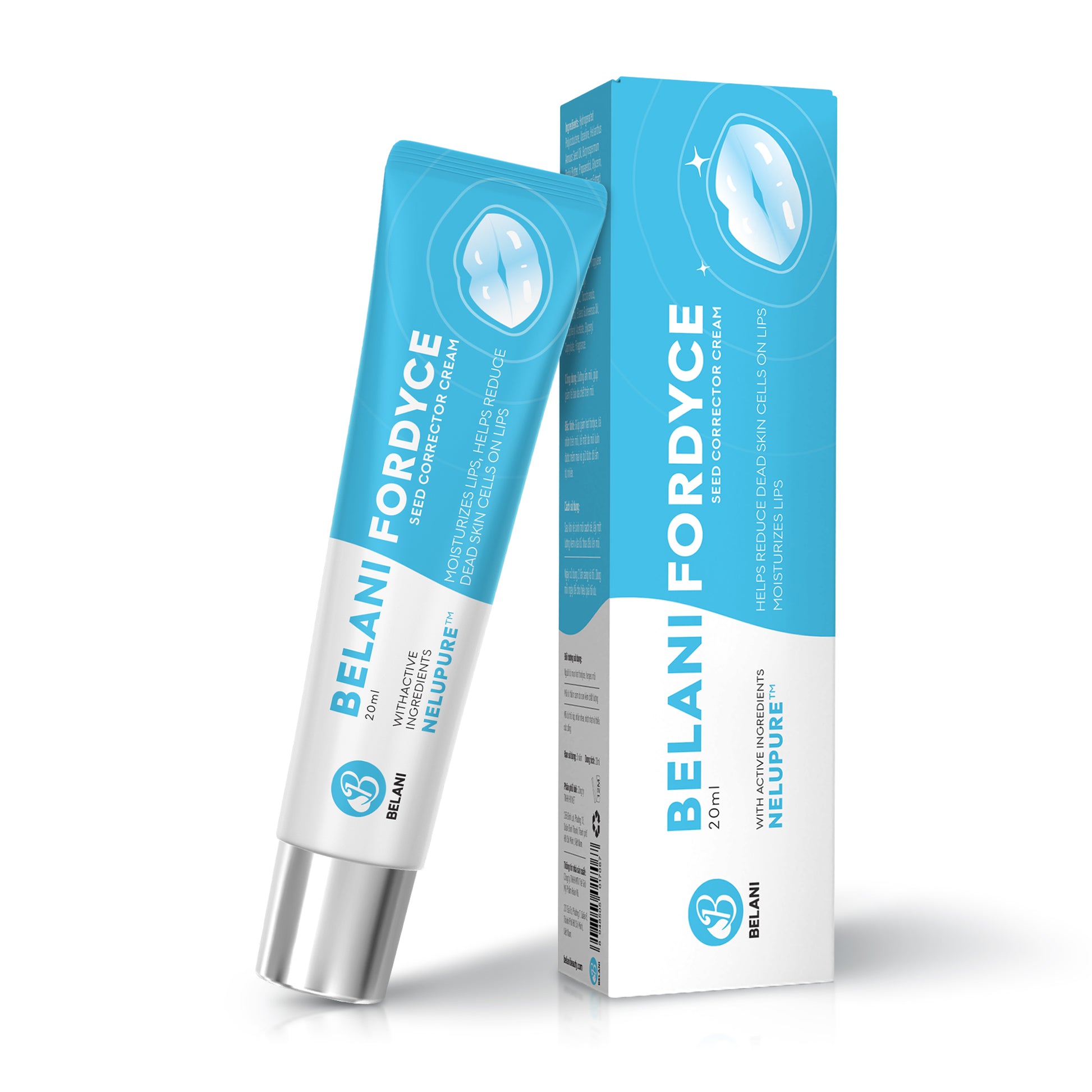 CA - Belani Fordyce Seeds - Crème éclaircissante pour les lèvres foncées, gommage pour les lèvres et taches de Fordyce, lèvres gercées ou pigmentées, baume hydratant pour le soin des lèvres – 20 ml